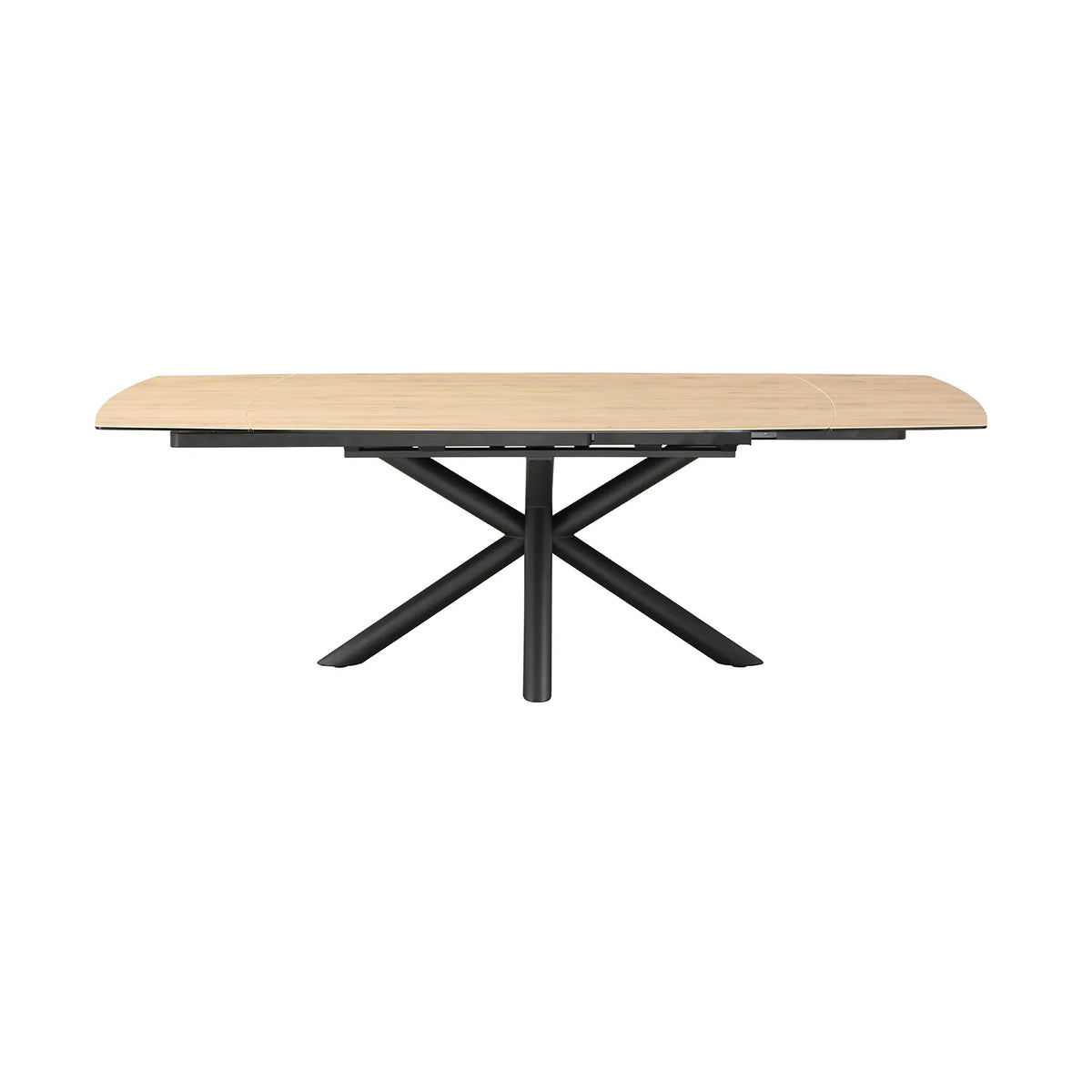 Galini 160-240cm Wood Effect Sintered Stone Swivel Extending Dining Table