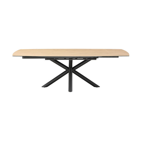 Galini 160-240cm Wood Effect Sintered Stone Swivel Extending Dining Table