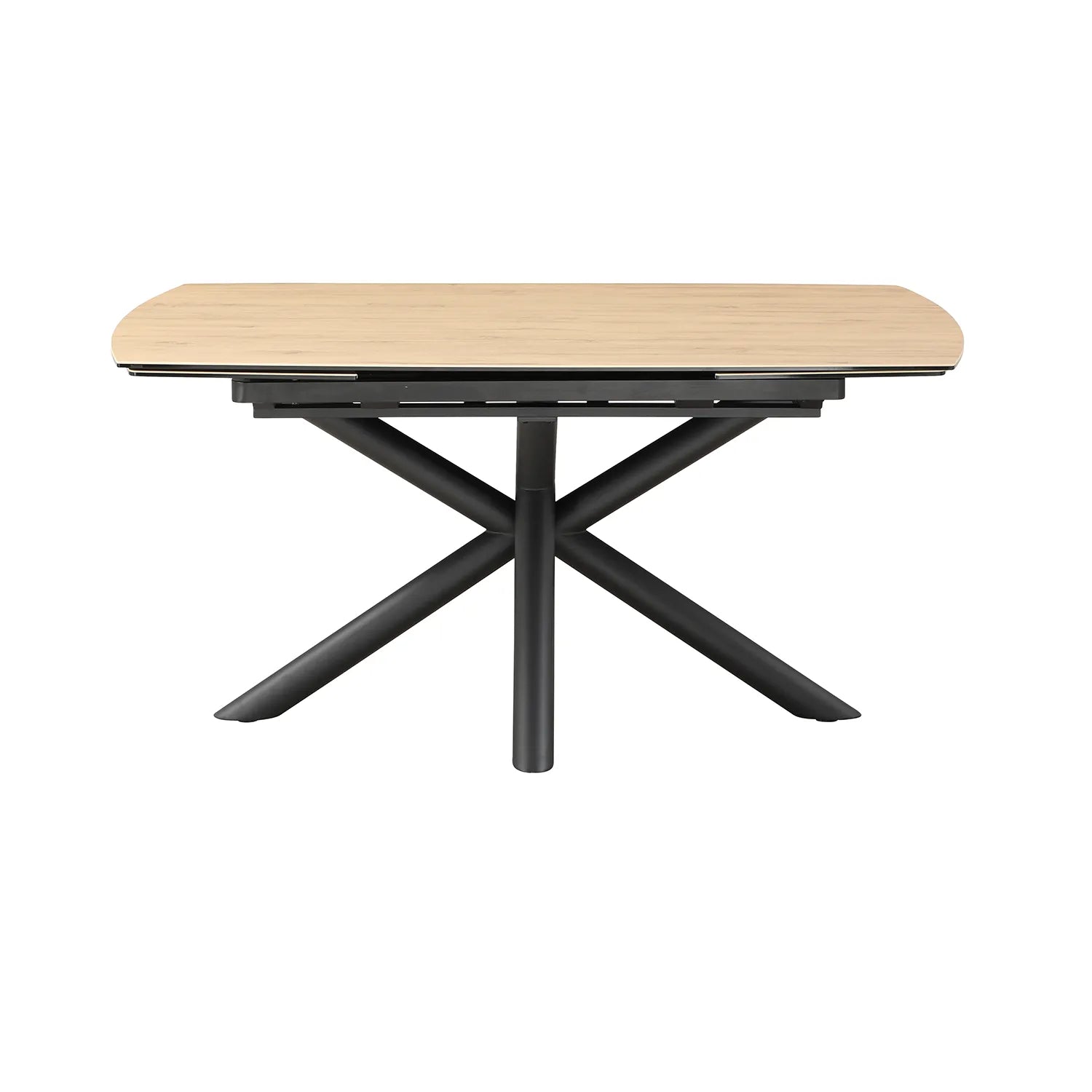 Galini 160-240cm Wood Effect Sintered Stone Swivel Extending Dining Table