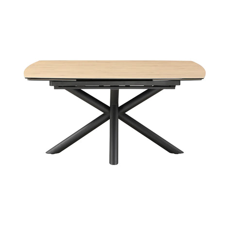Galini 160-240cm Wood Effect Sintered Stone Swivel Extending Dining Table