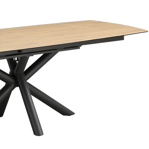 Galini 160-240cm Wood Effect Sintered Stone Swivel Extending Dining Table