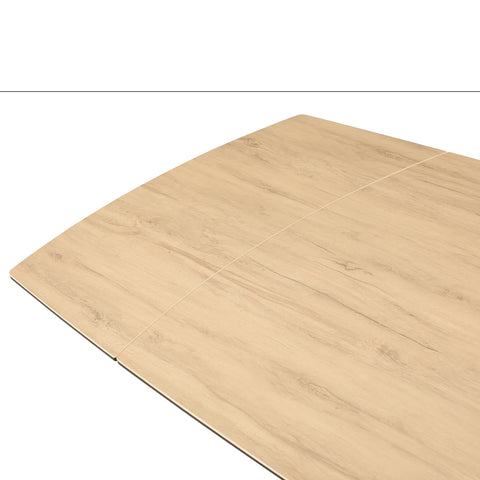 Galini 160-240cm Wood Effect Sintered Stone Swivel Extending Dining Table