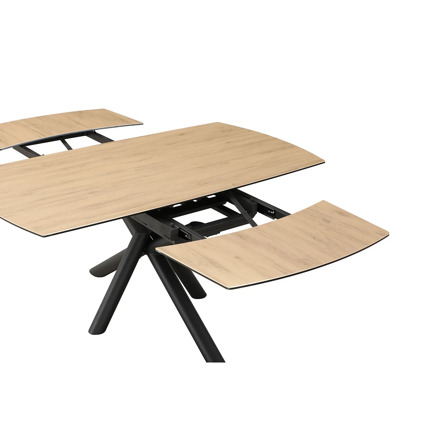 Galini 160-240cm Wood Effect Sintered Stone Swivel Extending Dining Table