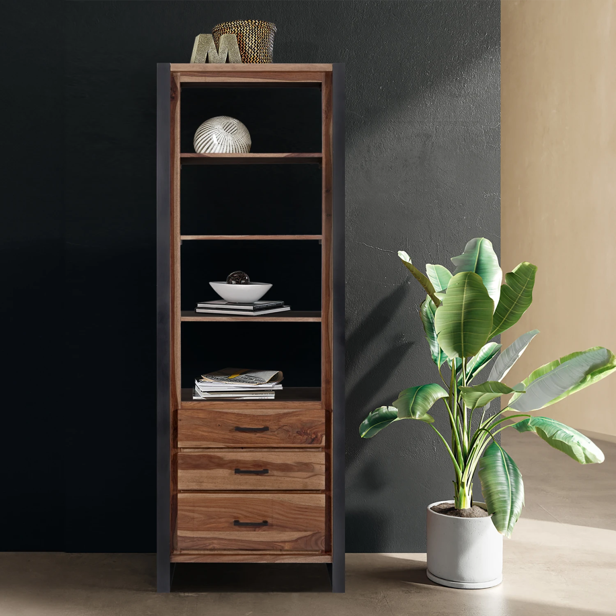Earth Bookcase with Drawers - Pendle Village Furniture