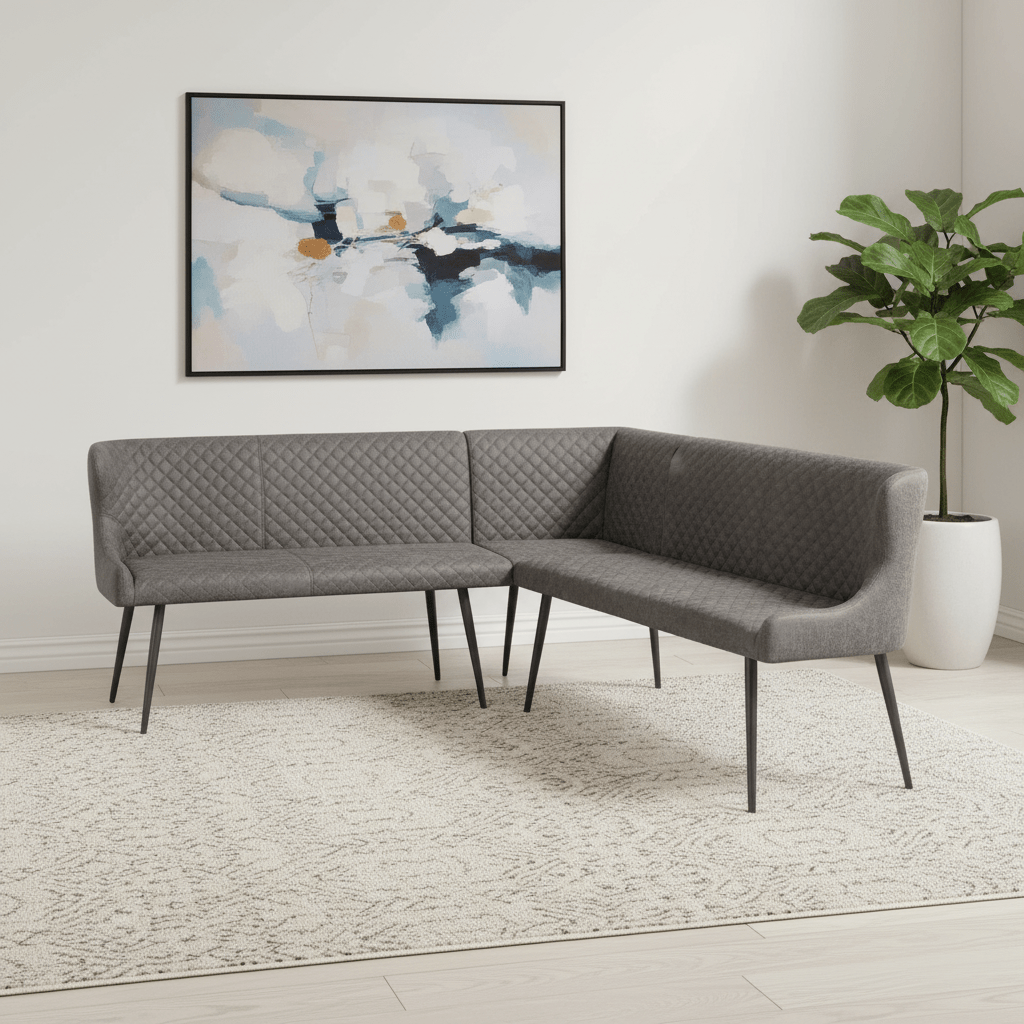Earth Grey Corner Dining Bench