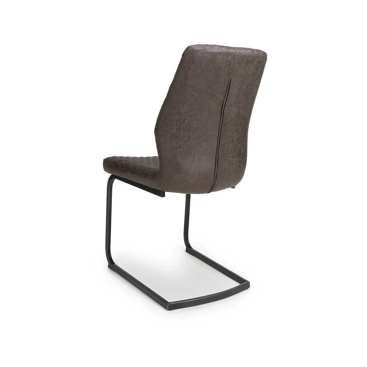 Earth Grey Vintage Leather-Look Cantilever Dining Chairs, buy as set of 4 , 6 or 8 