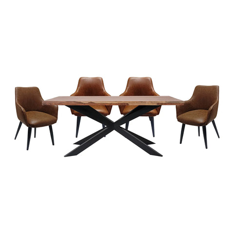 Earth Large Sheesham Wood Dining Table with Toronto Dining Chairs