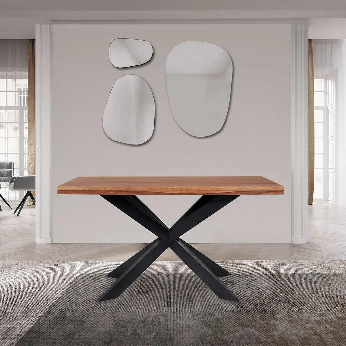 Earth 1.35M Small Sheesham Wood Dining Table - Pendle Village Furniture