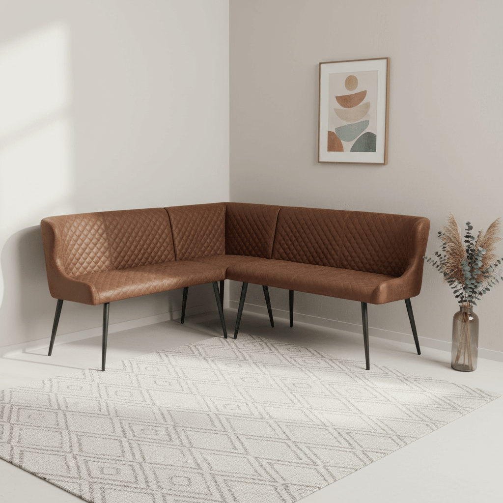 Earth Tan Corner Dining Bench