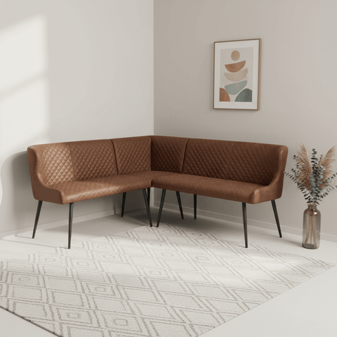 Earth Tan Corner Dining Bench