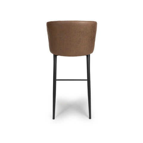 Back View of Earth Vintage Leather-Look Bar Stools – Set of 2
