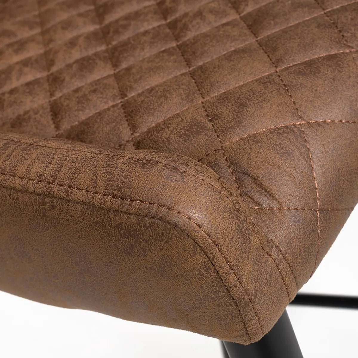 Close up of the seat Earth Vintage Leather-Look Bar Stools – Set of 2