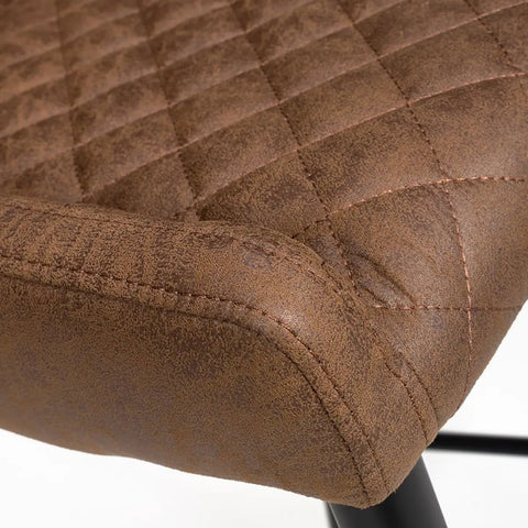 Close up of the seat Earth Vintage Leather-Look Bar Stools – Set of 2
