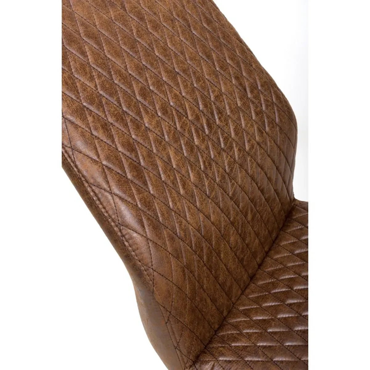 Back rest of  Earth Tan Vintage Leather-Look Cantilever Dining Chairs