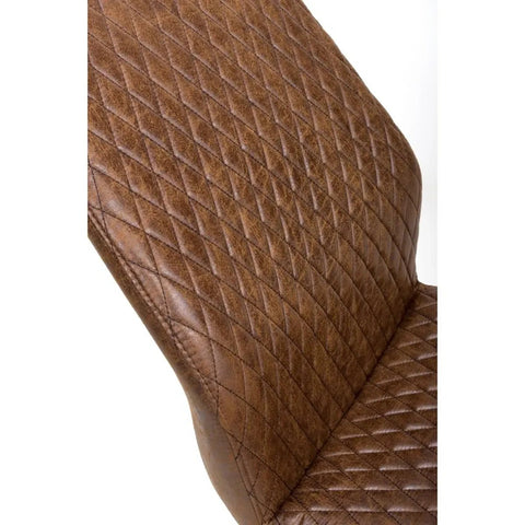 Back rest of  Earth Tan Vintage Leather-Look Cantilever Dining Chairs