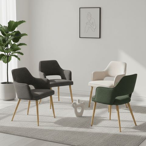 Eaton Modern Fabric Dining Armchairs – Set of 4