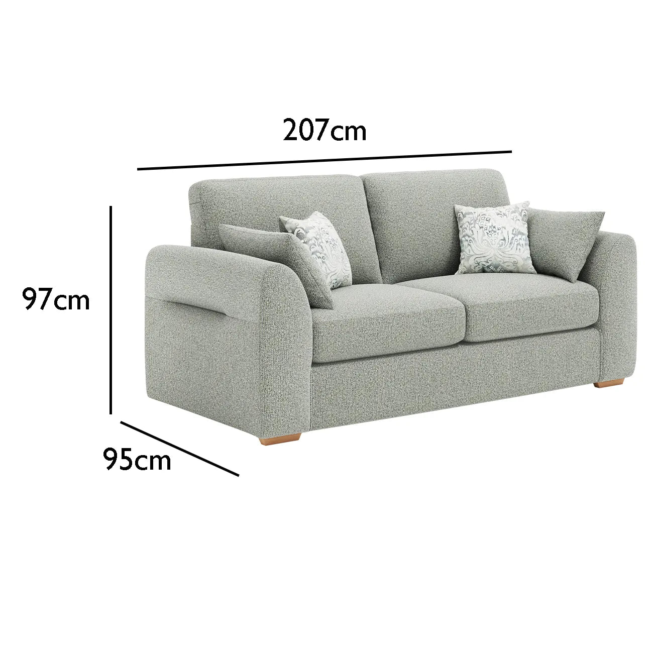 Eden 3 Seater Sierra Fabric Sofa - Pendle Village Furniture