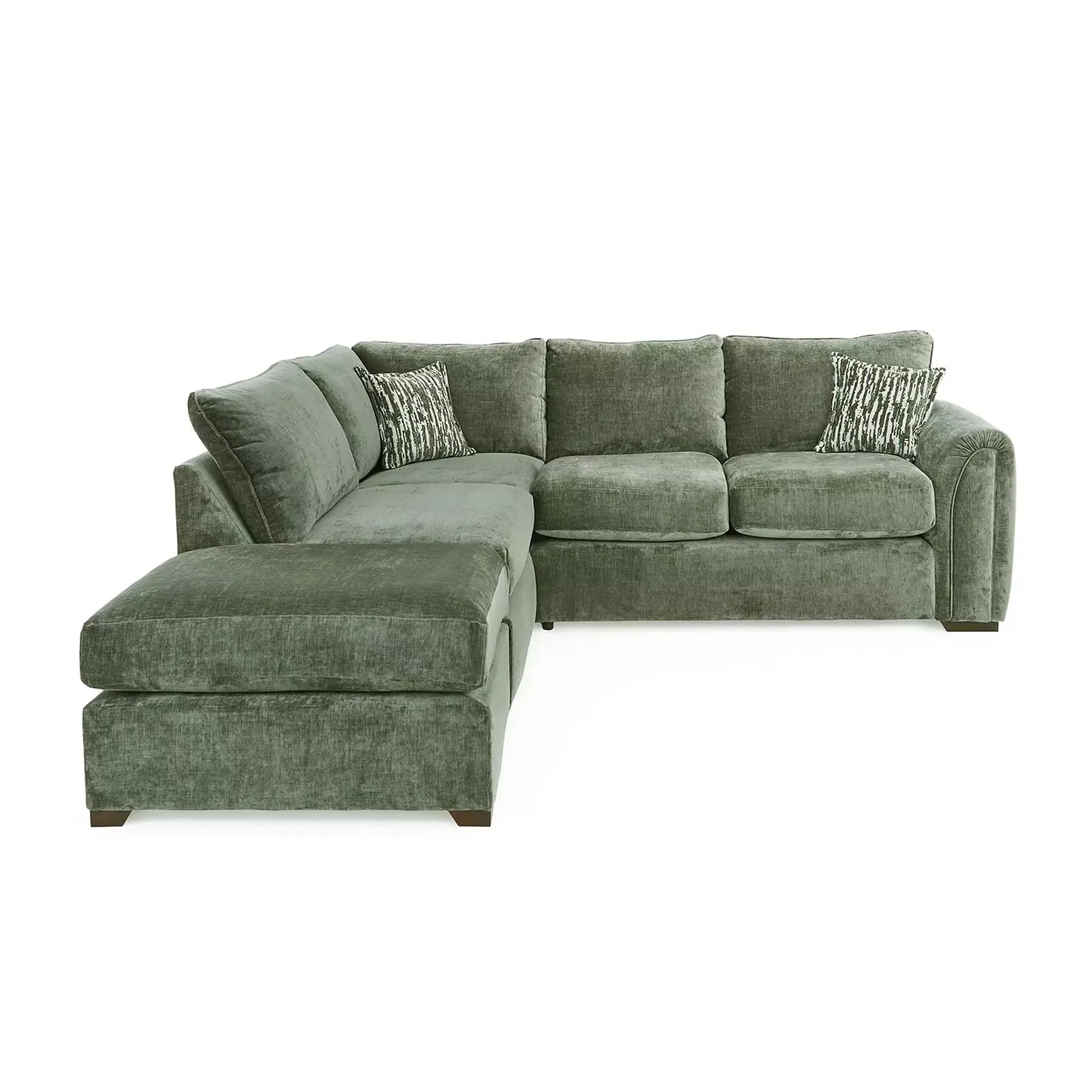 Eden Dion Chenille Fabric Scatter Back Corner Chaise Sofa
