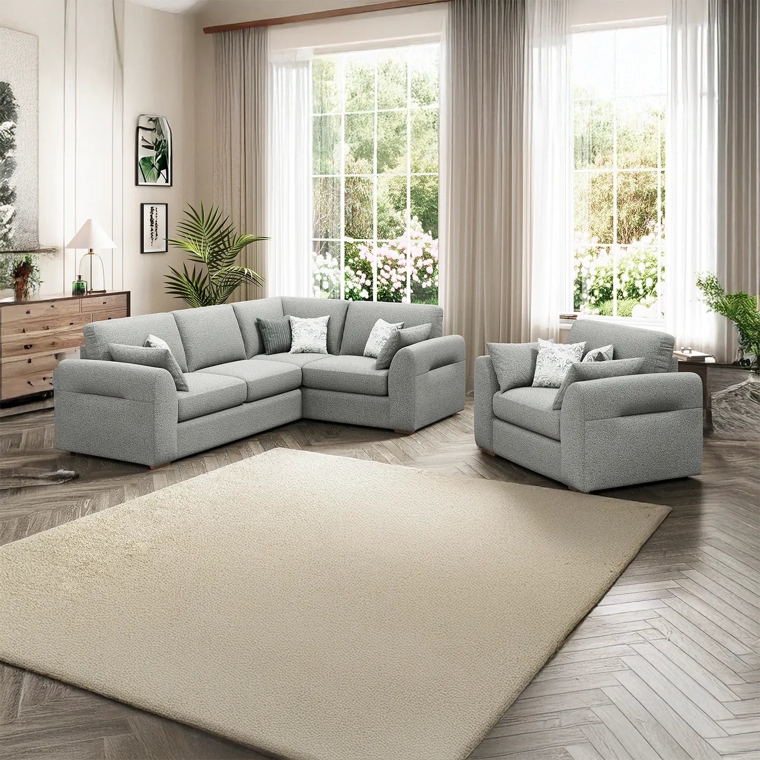 Eden 2 - Corner - 1 Sierra Fabric Chaise Sofa - Pendle Village Furniture