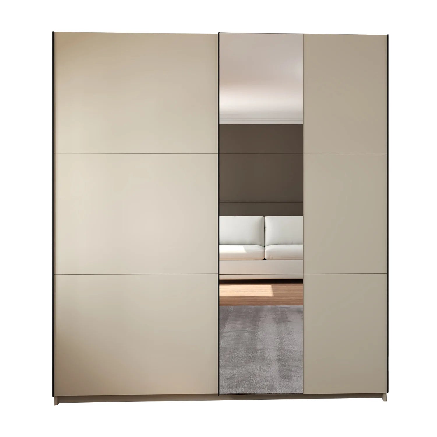 Eldon Cashmere Decor Sliding Door Wardrobe with Mirror Pads - Pendle Village Furniture