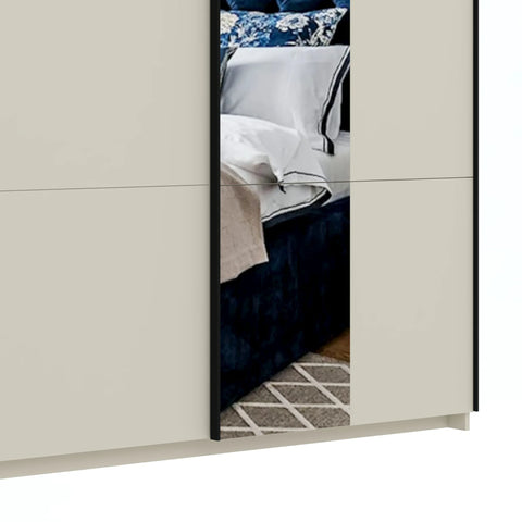 Eldon Cashmere Decor Sliding Door Wardrobe with Mirror Pads - Pendle Village Furniture