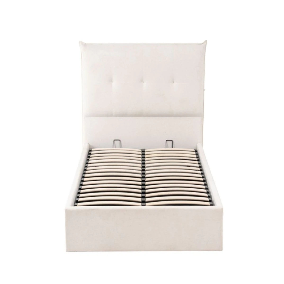 Durable bed frame with strong internal structure for long lasting support.