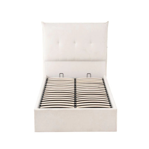 Durable bed frame with strong internal structure for long lasting support.