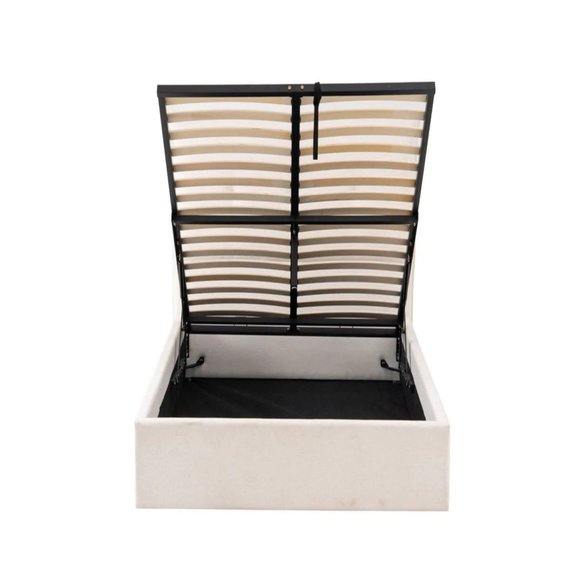 Lift up storage bed with easy access under bed storage space.