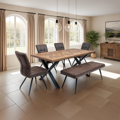 Ellison Antique Ebony Fabric Dining Chair – Set of 4 - Pendle Village Furniture