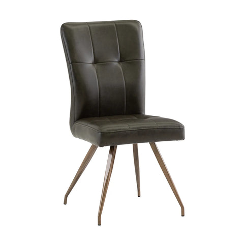 Ellison Dark Brown and Taupe Faux Leather Dining Chair – Set of 4 - Pendle Village Furniture