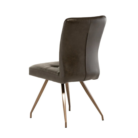 Ellison Dark Brown and Taupe Faux Leather Dining Chair – Set of 4 - Pendle Village Furniture