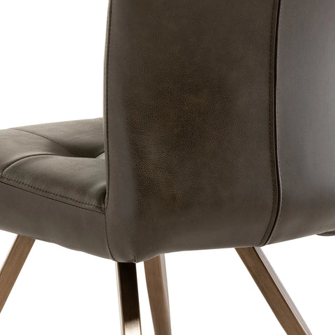 Ellison Dark Brown and Taupe Faux Leather Dining Chair – Set of 4 - Pendle Village Furniture