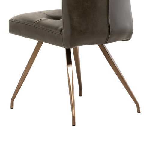 Ellison Dark Brown and Taupe Faux Leather Dining Chair – Set of 4 - Pendle Village Furniture