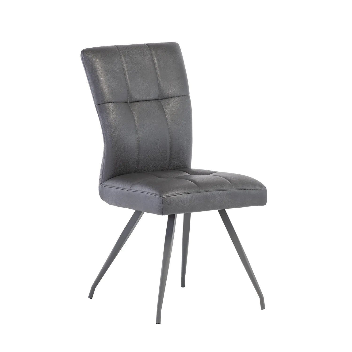 Ellison Grey Patina PU and Mineral Grey Fabric Dining Chair – Set of 4 - Pendle Village Furniture