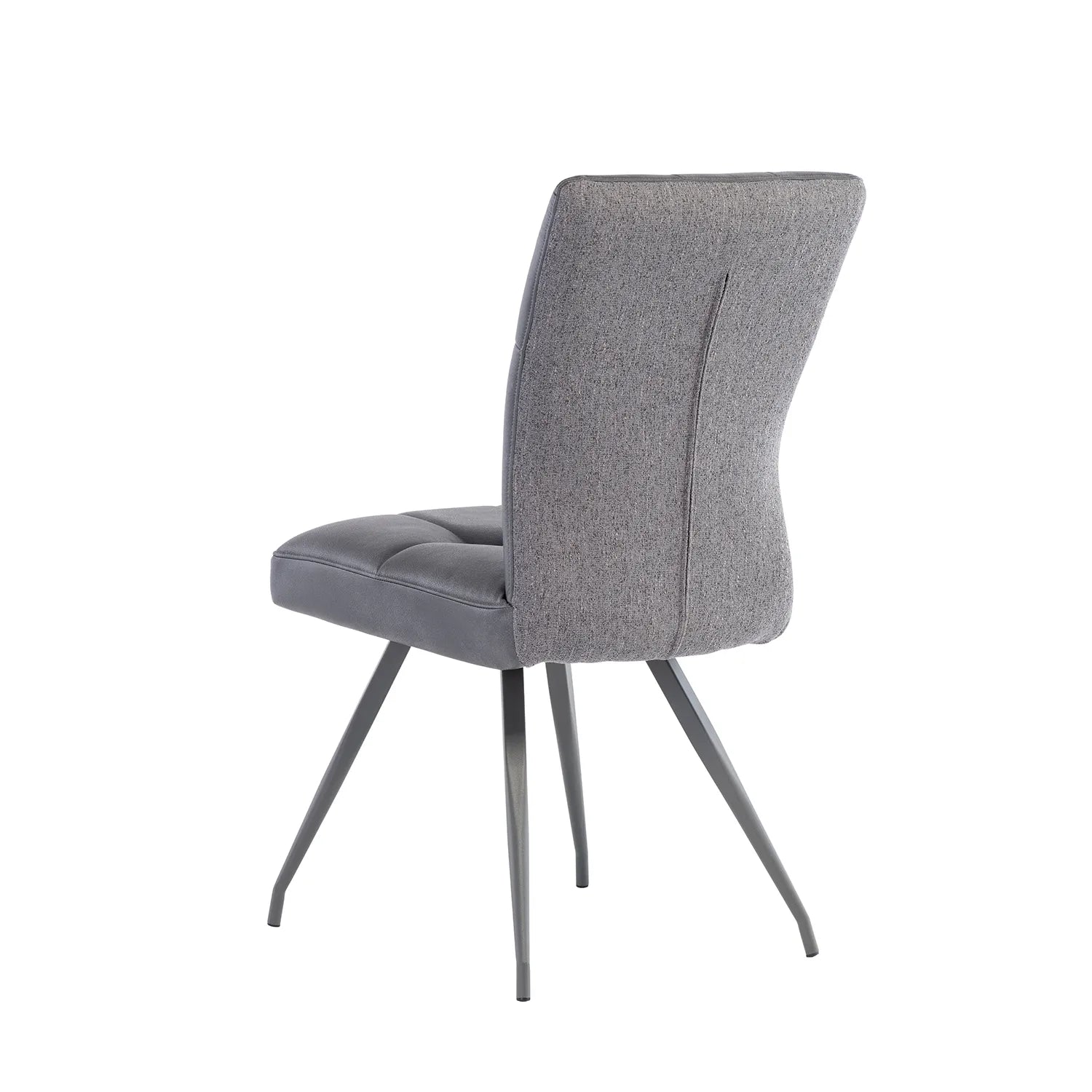 Ellison Grey Patina PU and Mineral Grey Fabric Dining Chair – Set of 4 - Pendle Village Furniture