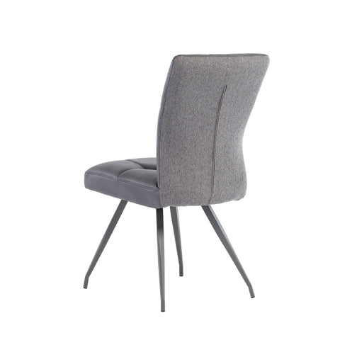 Ellison Grey Patina PU and Mineral Grey Fabric Dining Chair – Set of 4 - Pendle Village Furniture