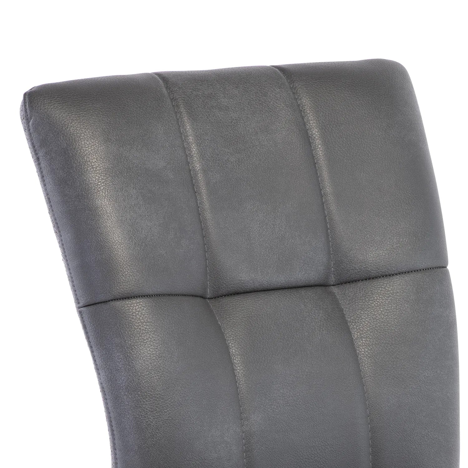 Ellison Grey Patina PU and Mineral Grey Fabric Dining Chair – Set of 4 - Pendle Village Furniture