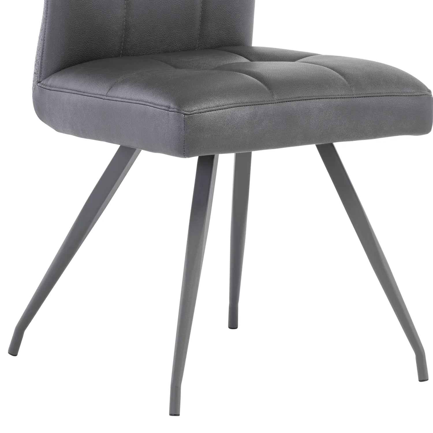 Ellison Grey Patina PU and Mineral Grey Fabric Dining Chair – Set of 4 - Pendle Village Furniture
