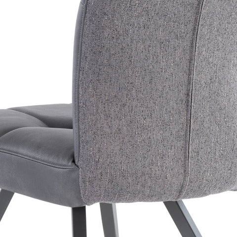 Ellison Grey Patina PU and Mineral Grey Fabric Dining Chair – Set of 4 - Pendle Village Furniture