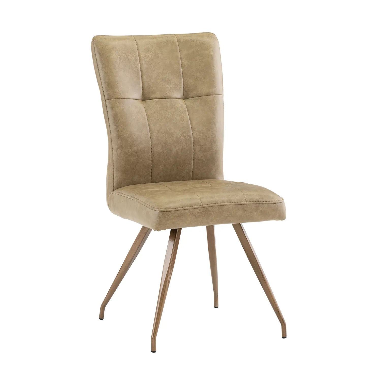 Ellison Dark Brown and Taupe Faux Leather Dining Chair – Set of 4 - Pendle Village Furniture