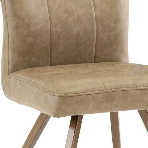 Ellison Dark Brown and Taupe Faux Leather Dining Chair – Set of 4 - Pendle Village Furniture
