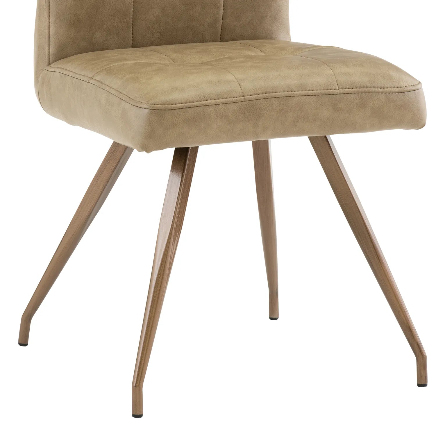 Ellison Dark Brown and Taupe Faux Leather Dining Chair – Set of 4 - Pendle Village Furniture