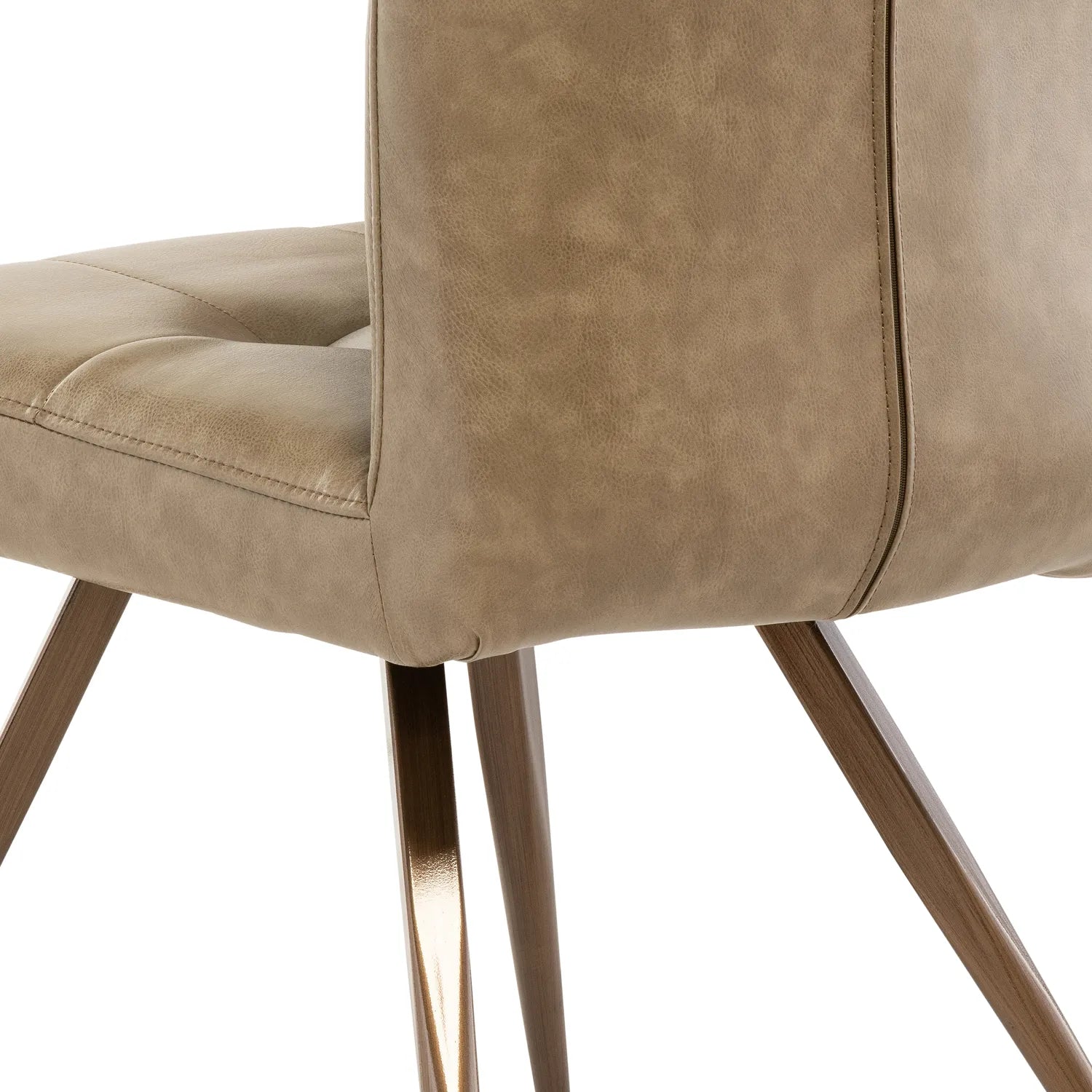 Ellison Dark Brown and Taupe Faux Leather Dining Chair – Set of 4 - Pendle Village Furniture