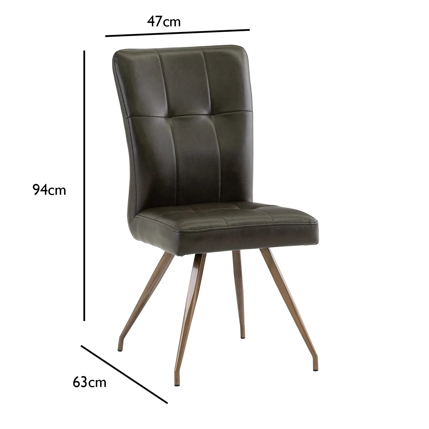 Ellison Dark Brown and Taupe Faux Leather Dining Chair – Set of 4 - Pendle Village Furniture