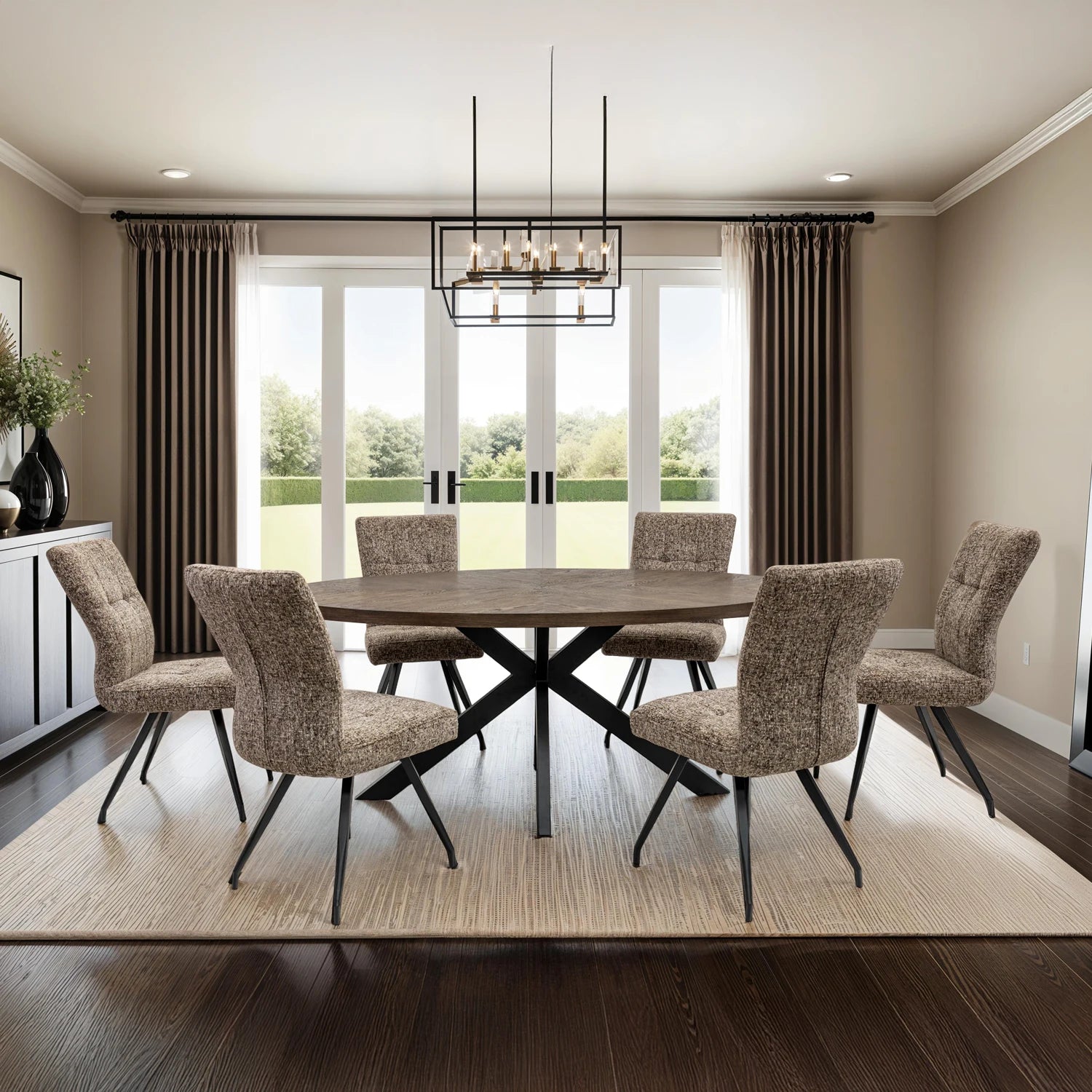 Ellison Sable Blend Fabric Dining Chairs - Set of 4 - Pendle Village Furniture