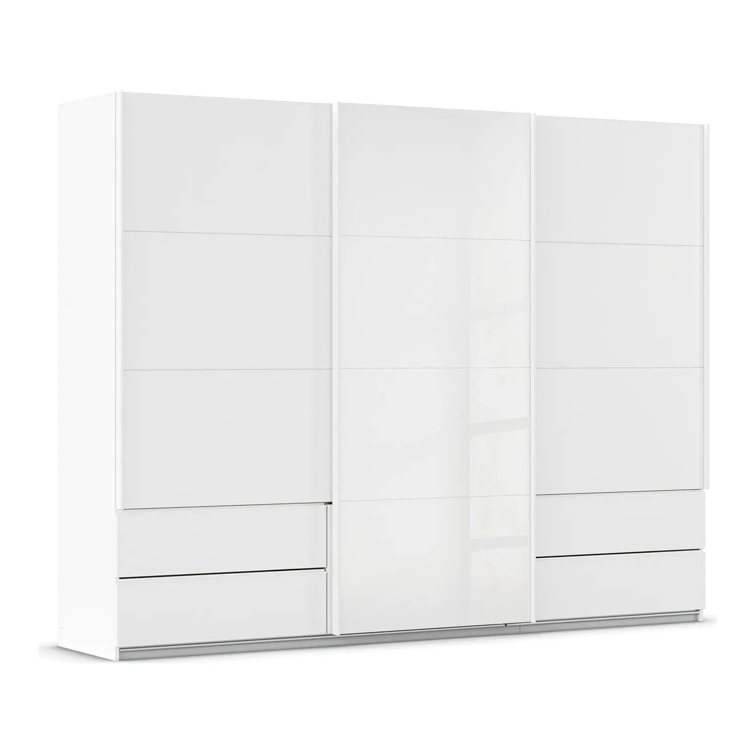 Elon 181cm White 2 Door Sliding Wardrobe with Drawers