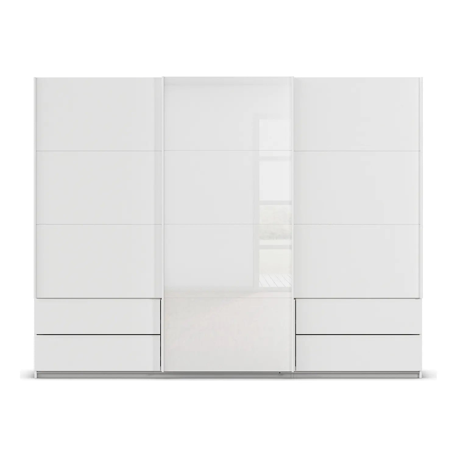 Elon 181cm White 2 Door Sliding Wardrobe with Drawers