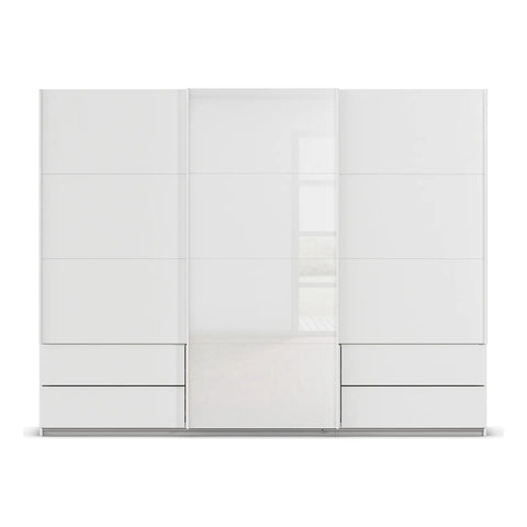 Elon 181cm White 2 Door Sliding Wardrobe with Drawers