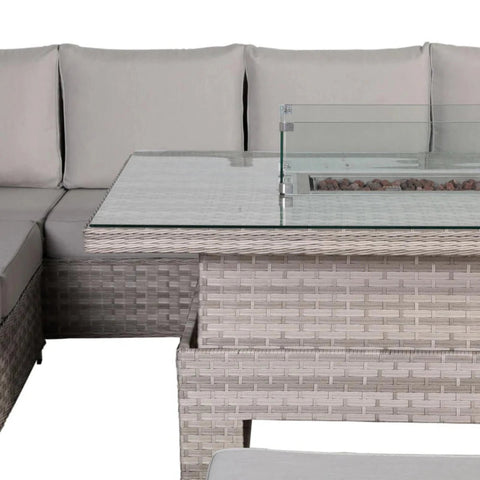 Tempered glass tabletop with smooth and durable finish.