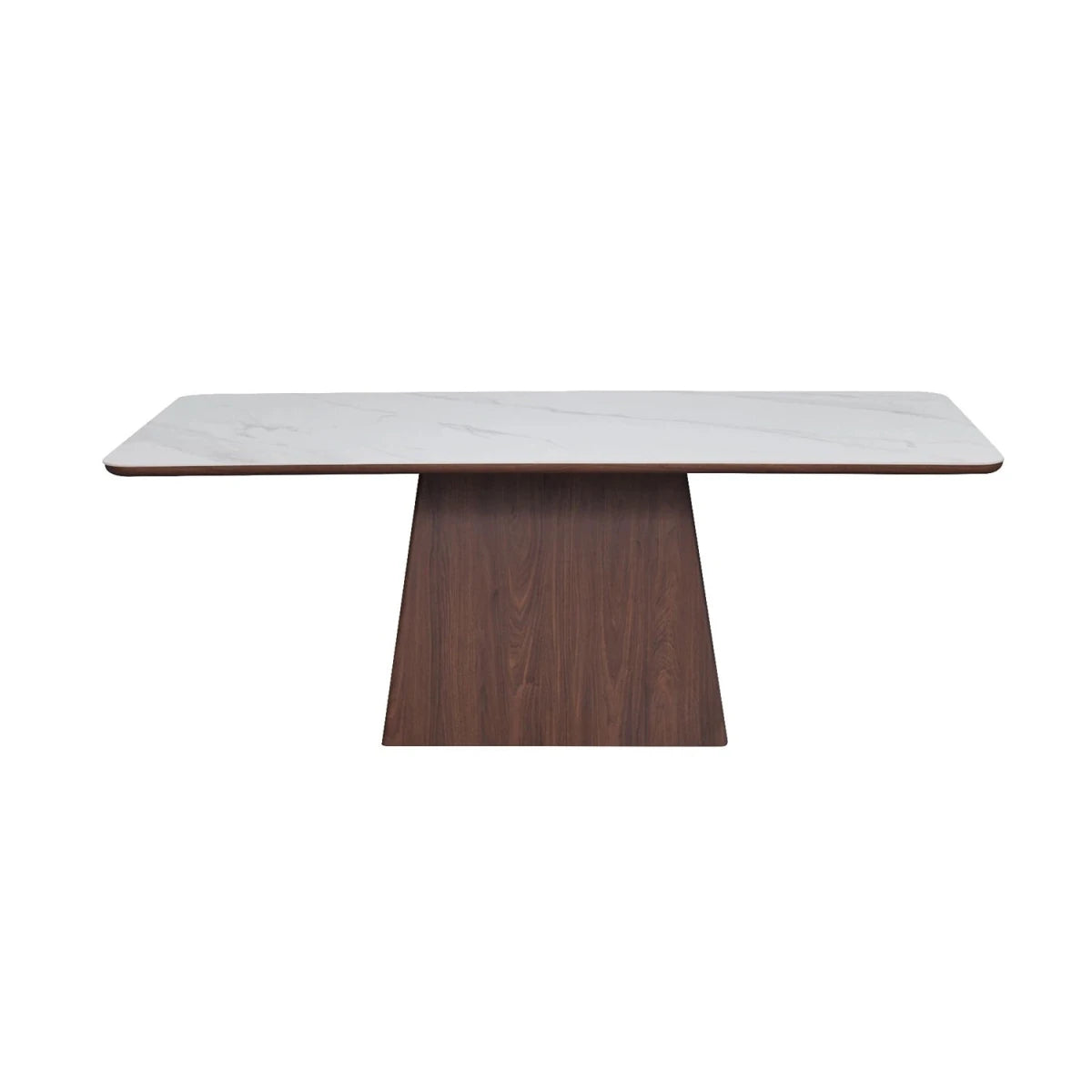 Modern 200cm dining table with walnut base